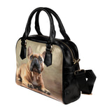 Fawn French Bulldog Shoulder Handbag (Model 1634)