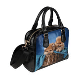 Pomeranian Puppies Shoulder Handbag (Model 1634)