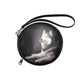 Siberian Husky Round Makeup Bag (Model 1625)