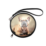 Fawn French Bulldog Round Makeup Bag (Model 1625)