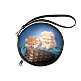Pomeranian Puppies Round Makeup Bag (Model 1625)