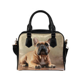Fawn French Bulldog Shoulder Handbag (Model 1634)
