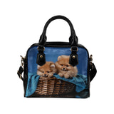 Pomeranian Puppies Shoulder Handbag (Model 1634)