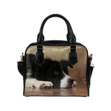 Border Collie Shoulder Handbag (Model 1634)
