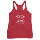 I show dogs that are prettier than you Women's Racerback Tank