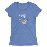 Love, Coffee and a Dog Ladies' short sleeve t-shirt