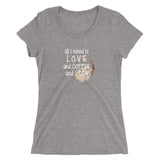 Love, Coffee and a Dog Ladies' short sleeve t-shirt