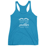 I show dogs that are prettier than you Women's Racerback Tank