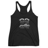 I show dogs that are prettier than you Women's Racerback Tank