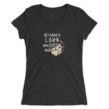 Love, Coffee and a Dog Ladies' short sleeve t-shirt