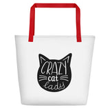 Crazy Cat Lady Beach Bag